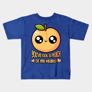 You've Got A Peach Of My Heart! Cute Peach Pun Kids T-Shirt